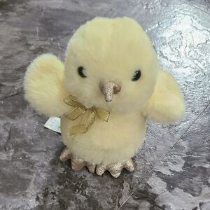 FAO Schwartz Glitter Beak & Feet Yellow Chick 7" Plush Stuffed Animal